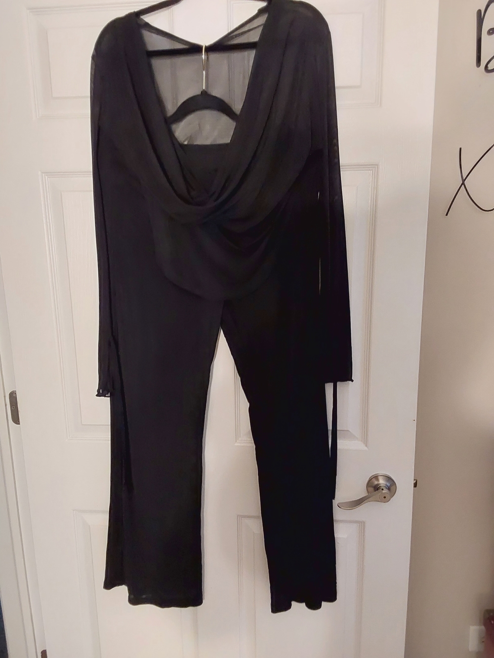 Fashion Nova Black Draped Cowl Pants Set